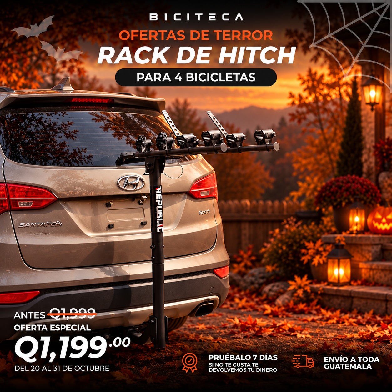 Porta Bicicleta de Hitch para 4 Bicicletas Republic Acero