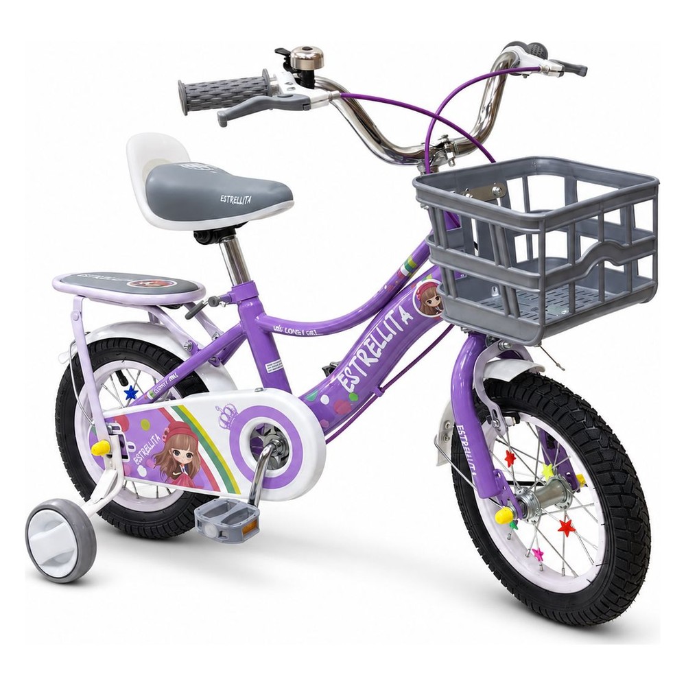 Bicicleta Estrellita para Niña Rin 16 con Canasta - Morado