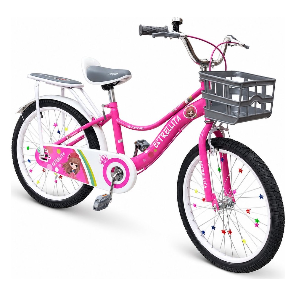 Bicicleta Estrellita para Niña Rin 20 con Canasta - Fucsia