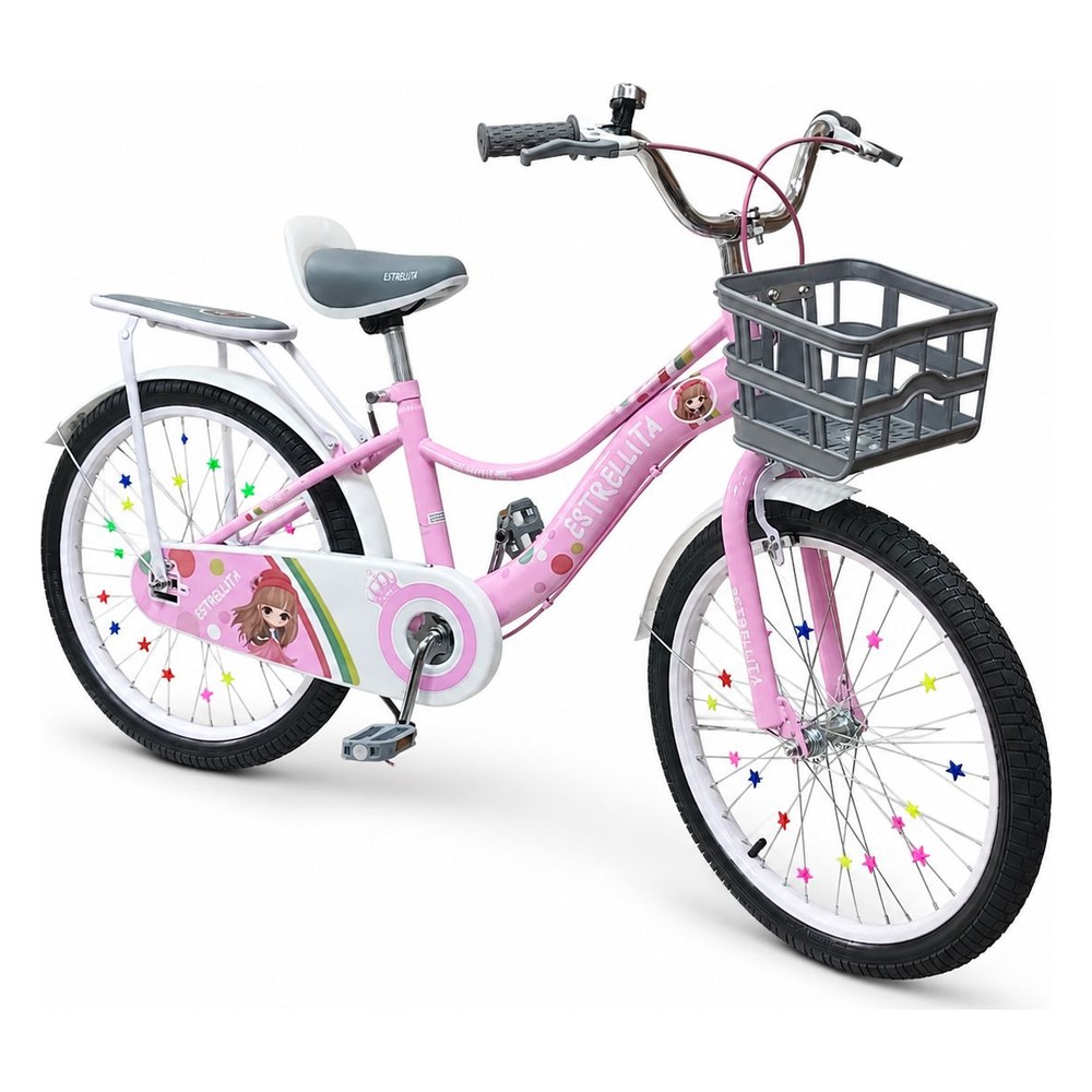 Bicicleta Estrellita para Niña Rin 20 con Canasta - Rosado