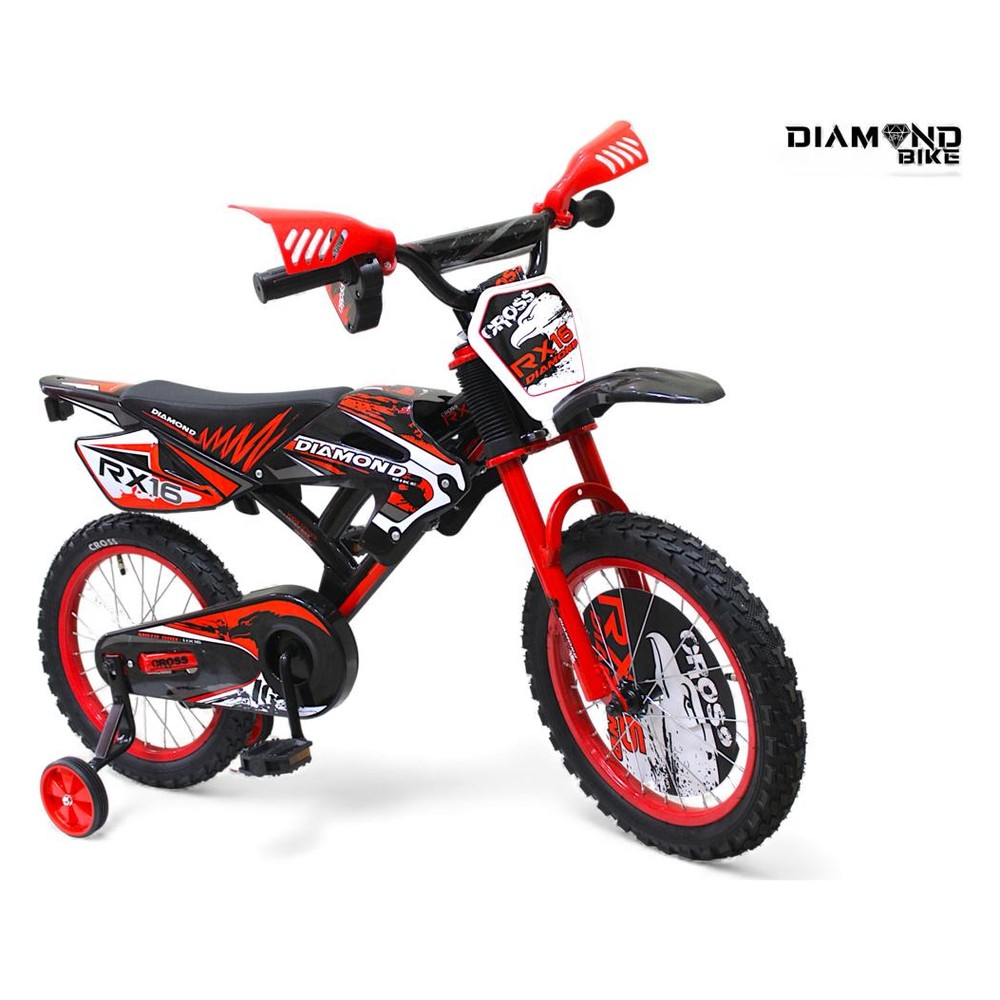 Bicicleta Tipo Moto para Niños Rin 12 Diamond Bike - Rojo