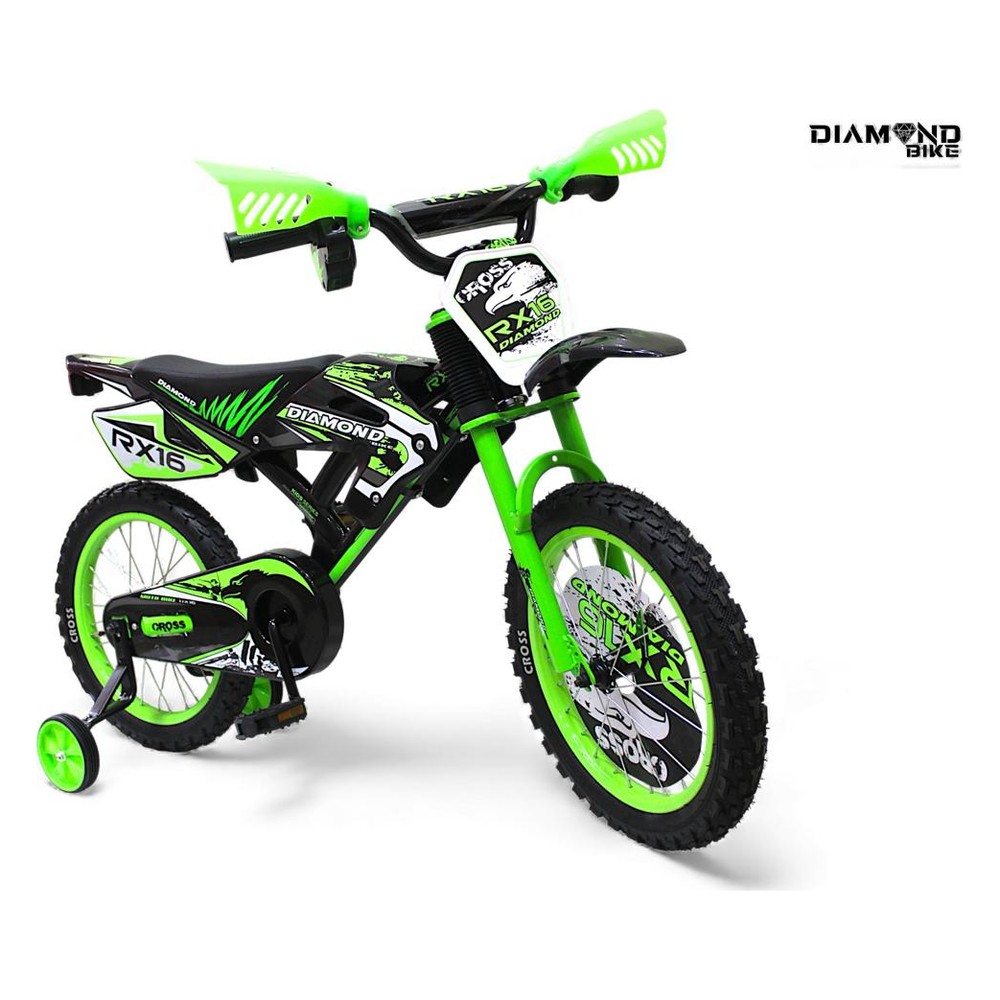 Bicicleta Tipo Moto para Niños Rin 12 Diamond Bike - Verde
